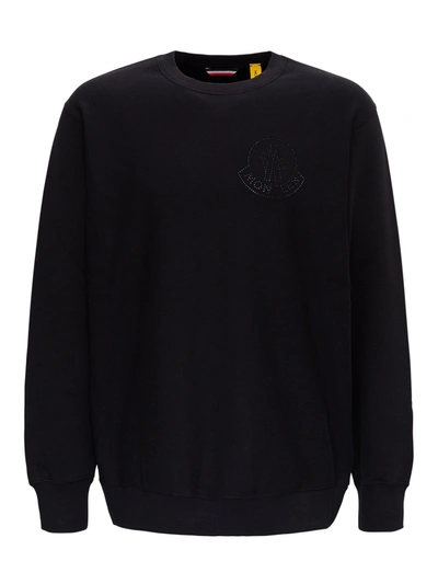 Shop Moncler Genius Sweatshirt With Swarovski Logo By 1952 In Nero