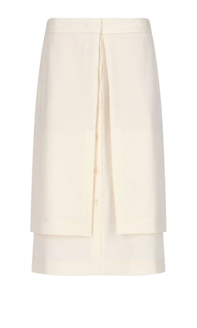 Shop Lemaire Skirt In Almond Milk