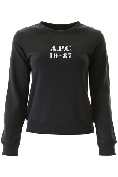 Shop Apc 19-87 Sweatshirt In Lzz Noir