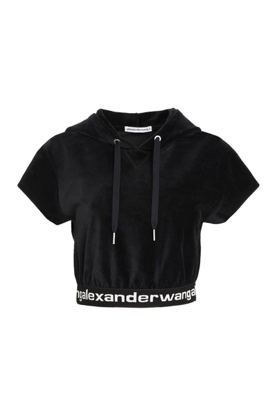 Shop Alexander Wang T Corduroy Hoodie In Black