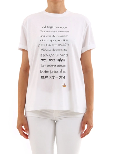 Shop Stella Mccartney T-shirt All Togther Now In White