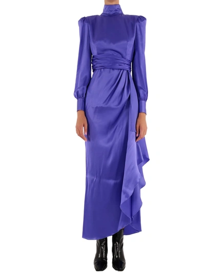 Shop Alessandra Rich Silk Dress Purple