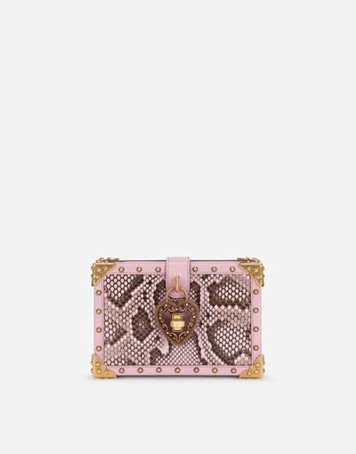 Shop Dolce & Gabbana My Heart Bag In Dappled Python Skin