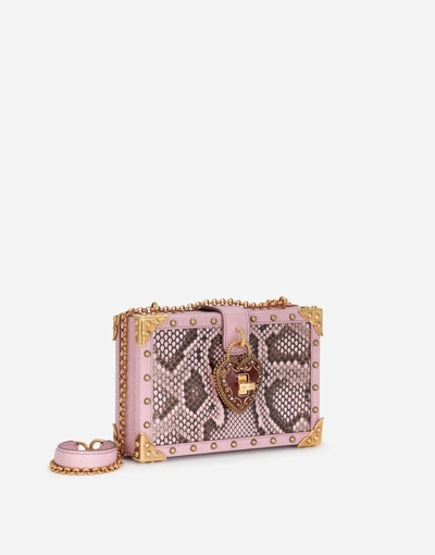 Shop Dolce & Gabbana My Heart Bag In Dappled Python Skin