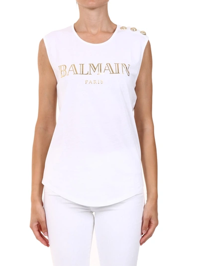 Shop Balmain T-shirt Logo White
