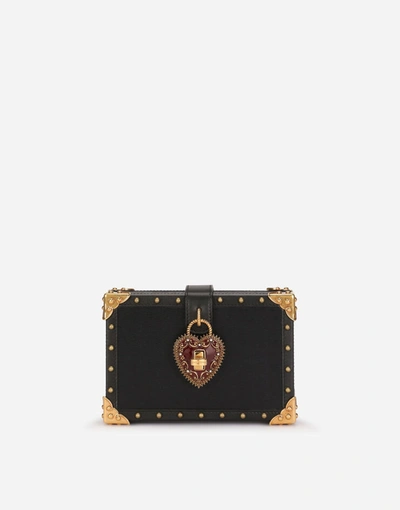 Shop Dolce & Gabbana My Heart Bag In Mini Paglia Calfskin