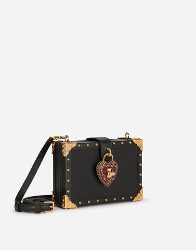 Shop Dolce & Gabbana My Heart Bag In Mini Paglia Calfskin