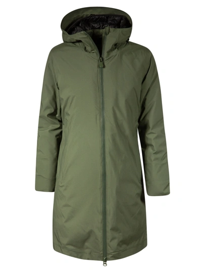 Shop Save The Duck Classic Hooded Zip Parka In Green