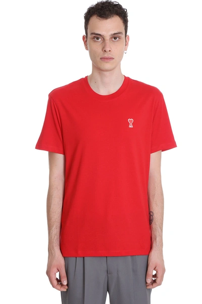 Shop Ami Alexandre Mattiussi T-shirt In Red Cotton