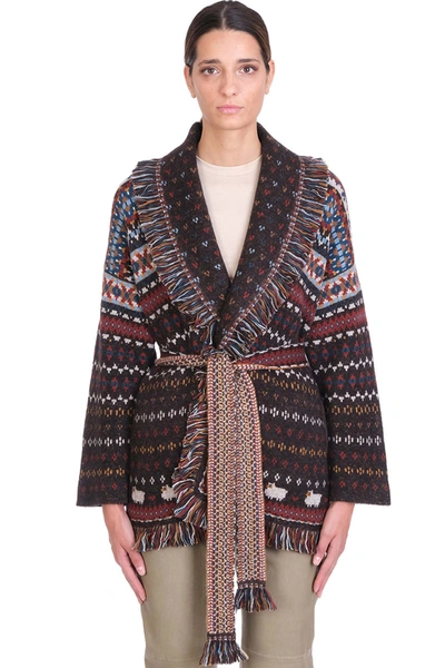 Shop Alanui Cardigan In Multicolor Cashmere