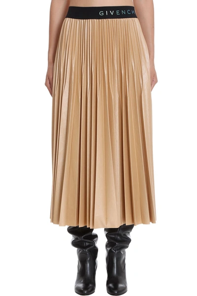 Shop Givenchy Skirt In Beige Polyester