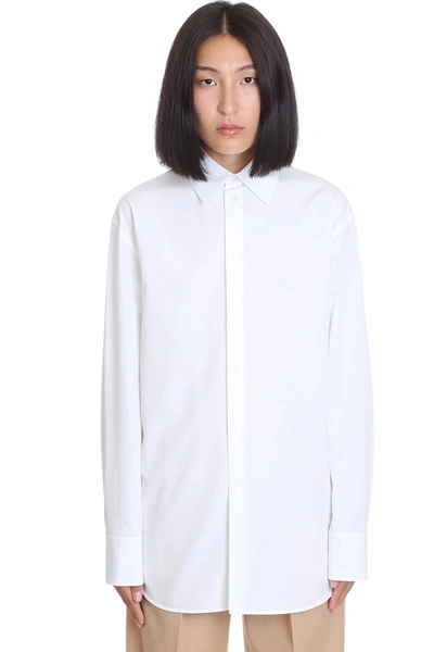 Shop Jil Sander Natalie Shirt In White Cotton