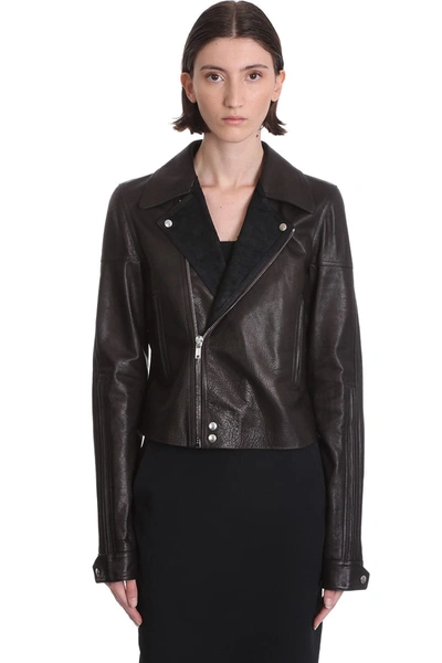 Shop Rick Owens Dracubiker Leather Jacket In Black Leather