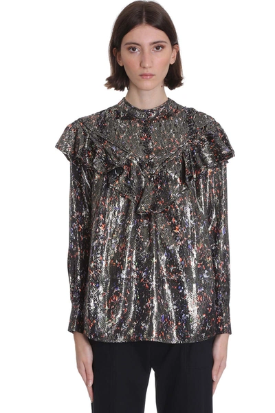 Shop Iro Meysam Blouse In Black Multicolor Polyester