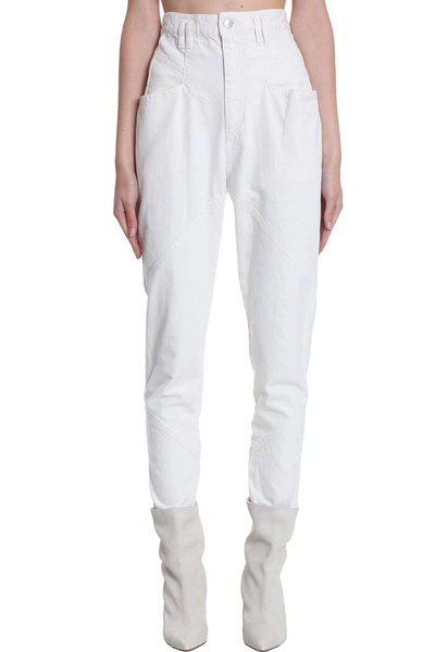 Shop Isabel Marant Nadeloisa Jeans In White Denim