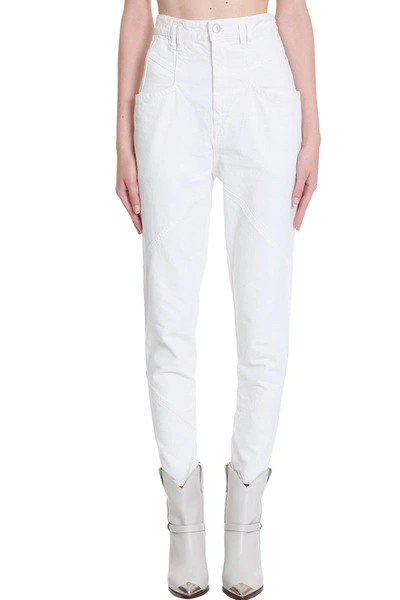 Shop Isabel Marant Nadeloisa Jeans In White Denim