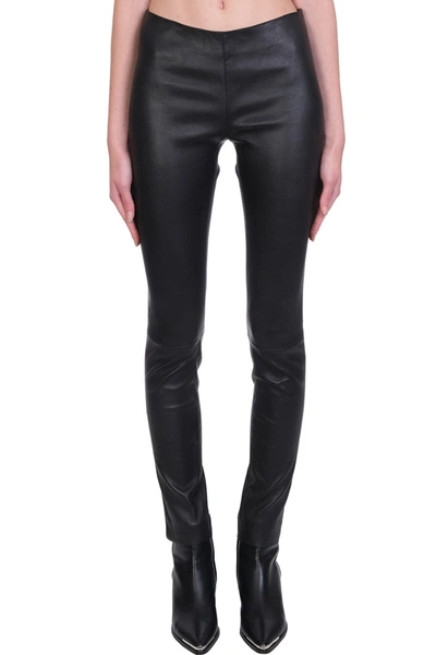 Shop Drome Pants In Black Leather