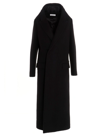 Shop Balenciaga Coat In Nero