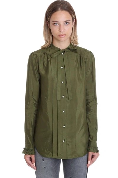 Shop Golden Goose Alessia Shirt In Green Cotton