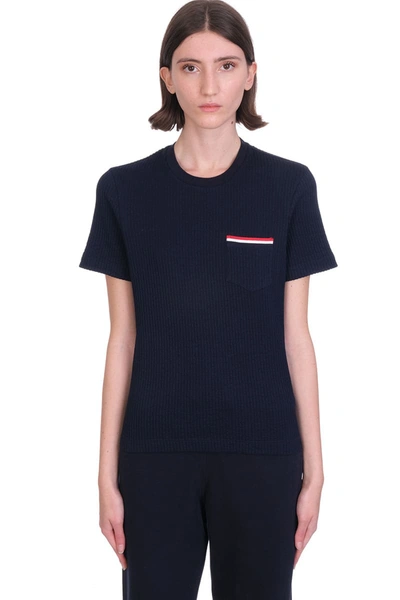 Shop Thom Browne T-shirt In Blue Cotton
