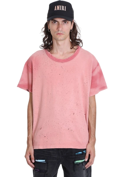 Shop Amiri Washed Shotgun T-shirt In Rose-pink Cotton