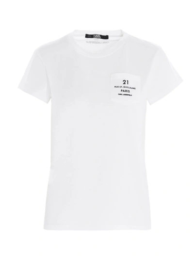 Shop Karl Lagerfeld Rue St Guillame T-shirt In White