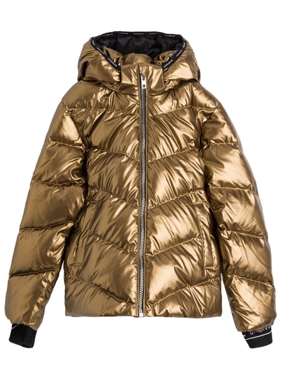 Shop Givenchy Hooded Padded Jacket In Oro