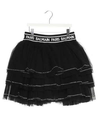 Shop Balmain Skirt In Nero.