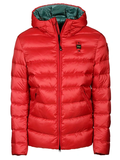Blauer Hooded Zip-up Down Jacket In Rosso