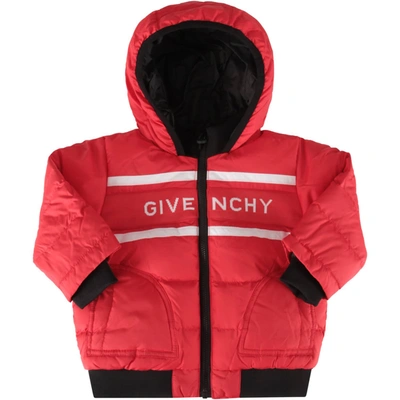 Shop Givenchy Red Jacket For Baby Boy With Logo In Rosso