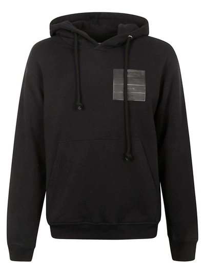 Shop Maison Margiela Chest Patched Hoodie In Black