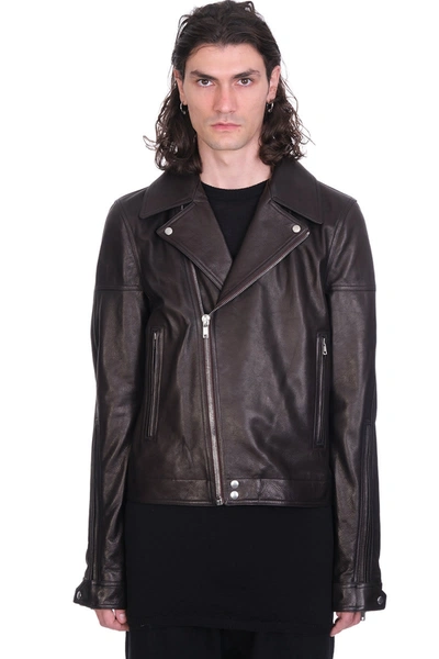 Shop Rick Owens Dracubiker Biker Jacket In Black Leather