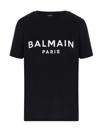 Shop Balmain Tshirt In Nero Bianco