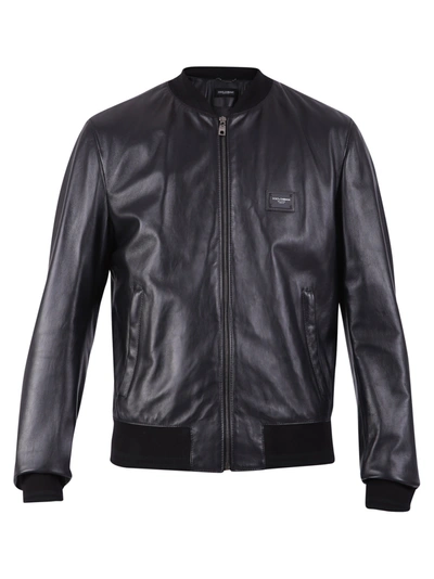 Shop Dolce & Gabbana Branded Jacket In Black