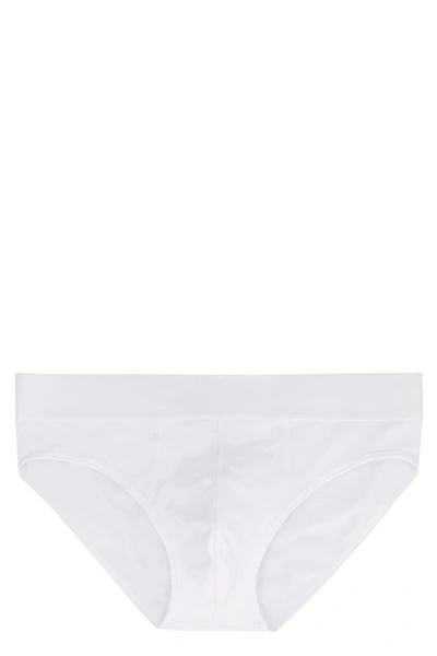 Shop Versace Cotton Panties With Elastic Band In White