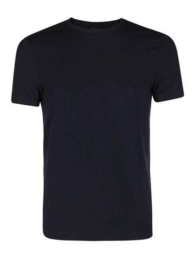 Shop Giorgio Armani Blue Cotton T-shirt