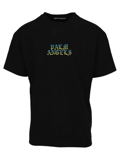 Shop Palm Angels Logo Print T-shirt In Black