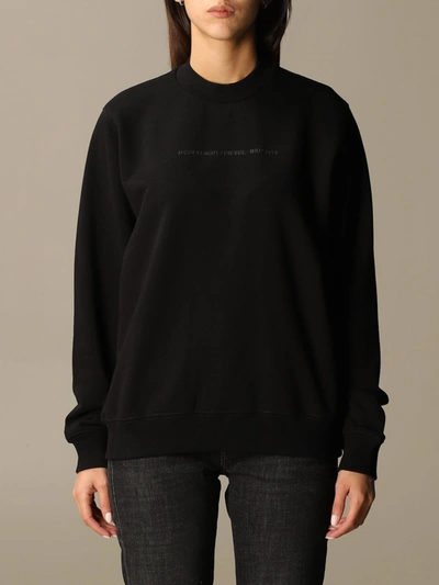 Shop Diesel Sweatshirt In Copyright Cotton In Black