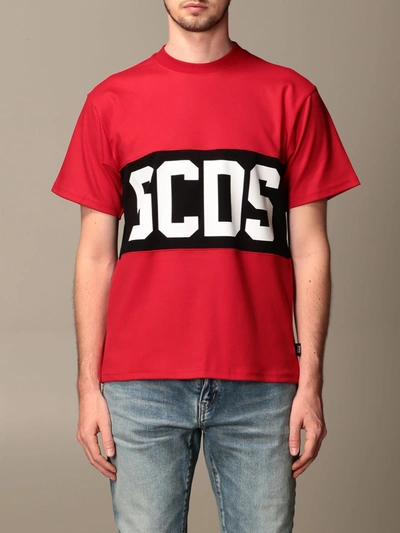 Shop Gcds T-shirt  Cotton T-shirt With Logo In Red