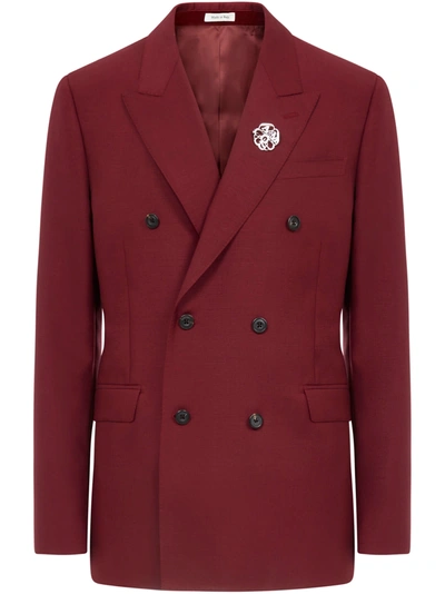 Shop Alexander Mcqueen Blazer In Cherry