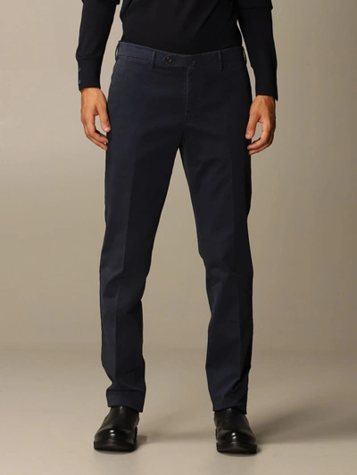 Shop Pt01 Pt Pants Business Pt Trousers In Ultra-fine Stretch Soft Cotton In Navy