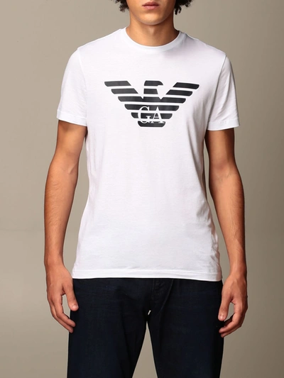 Shop Emporio Armani Cotton T-shirt With Logo In White