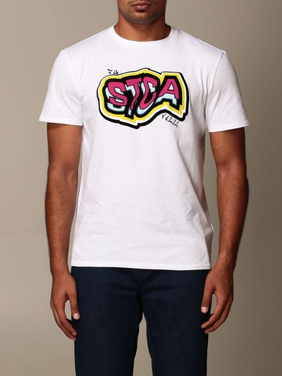 Shop Just Cavalli T-shirt With Logo Print In White