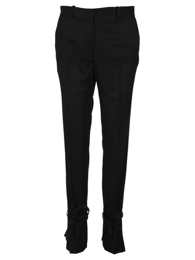 Shop Jw Anderson Tie Hem Slim Fit Trousers In 999