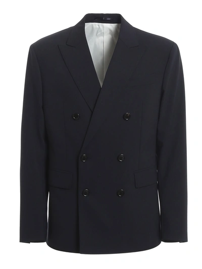 Shop Dsquared2 Boston Suit Double Brested In Blu