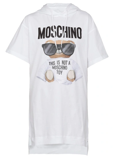 Shop Moschino Teddy Bear Dress In Bianco
