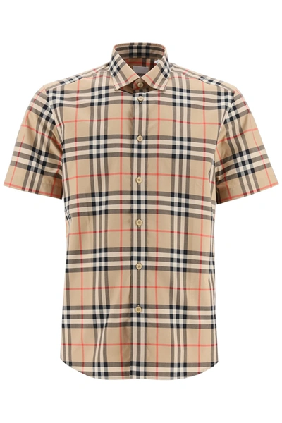 Shop Burberry Caxton Shirt Vintage Check In Check Beige
