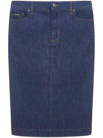 Shop Tom Ford Skirt In Indigo