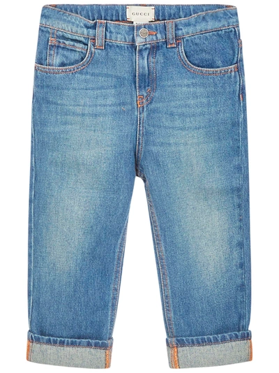 Shop Gucci Junior Jeans In Blue