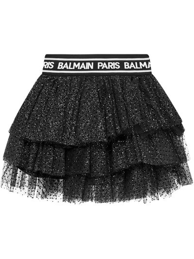Shop Balmain Paris Kids Skirt In Black